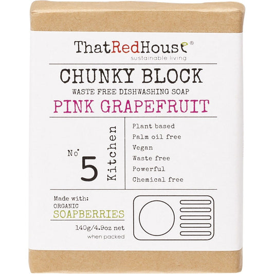 That Red House- Chunky Block Dishwashing Soap Pink Grapefruit-140g