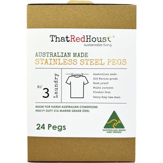 That Red House- Australian Made Stainless Steel Pegs 316 Marine Grade-24pk