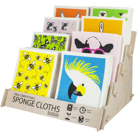 Retrokitchen- Sponge Cloth Counter Display Timber - Stock Not Included