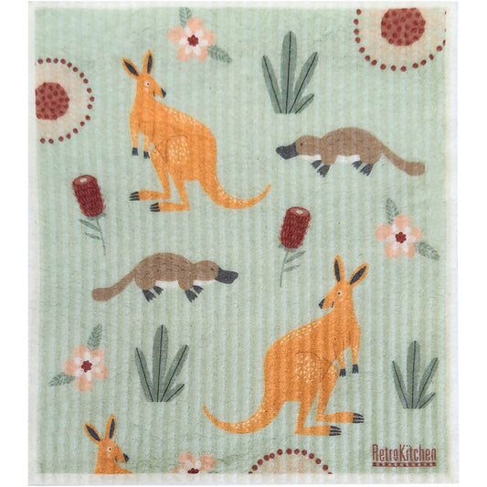 Retrokitchen- 100% Compostable Sponge Cloth Kangaroos