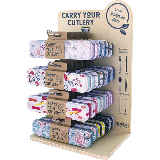 Retrokitchen- Carry Your Cutlery Display Stand Assorted Designs-x24