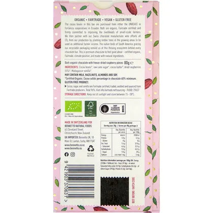 Dr Superfoods- Raspberries Organic Dark Chocolate-125g