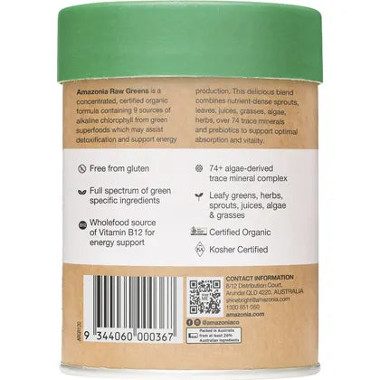 Amazonia- Raw Nutrients Greens Mint & Vanilla-300g