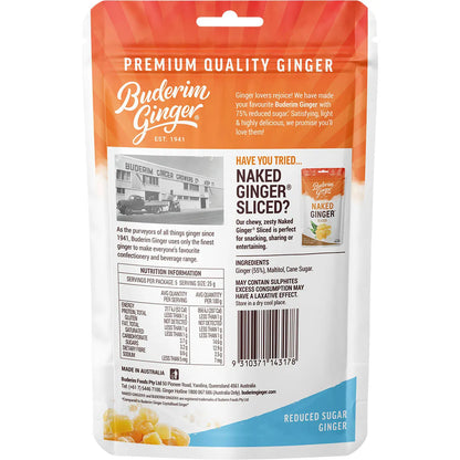 Buderim Ginger- Reduced Sugar Ginger 75% Less Sugar-125g