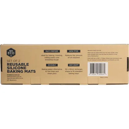 Ever Eco- Reusable Silicone Baking Mats 30 x 40cm-2pk