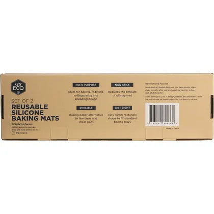 Ever Eco- Reusable Silicone Baking Mats 30 x 40cm-2pk