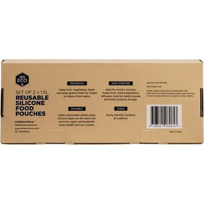 Ever Eco- Reusable Silicone Food Pouches 1.5L-2pk