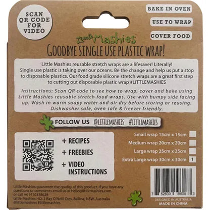Product Details  Little Mashies- Reusable Wrap, Bake & Cover Food Wrap XL (30cm x 30cm)-