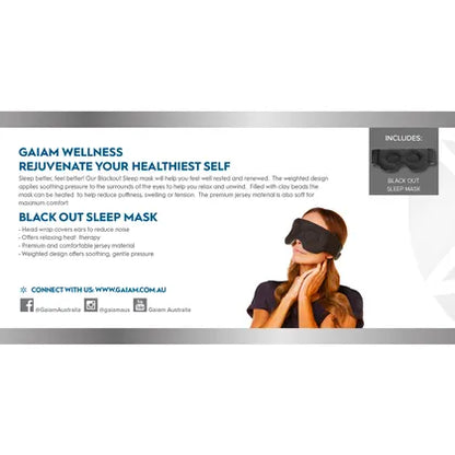 Gaiam- Revive and Renew Black Out Sleep Mask