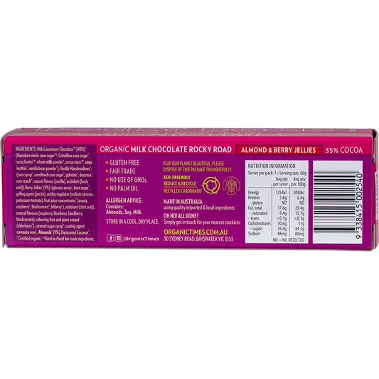 Organic Times- Rocky Road Milk Chocolate-60g