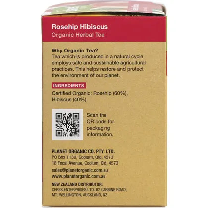 Planet Organic- Rosehip & Hibiscus Herbal Tea Bags-25pk