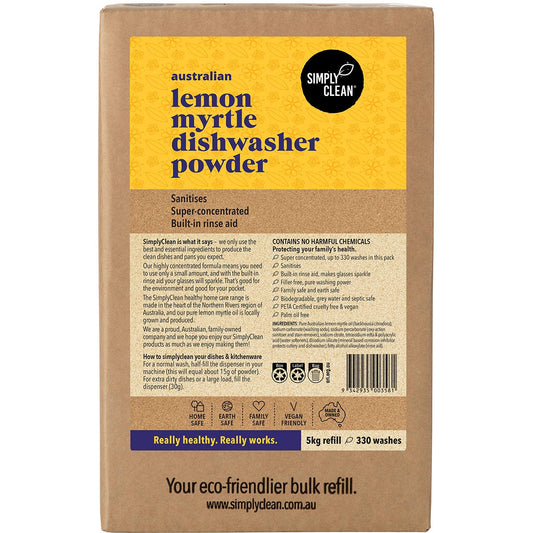 Simply Clean- Dishwasher Powder Lemon Myrtle-5kg