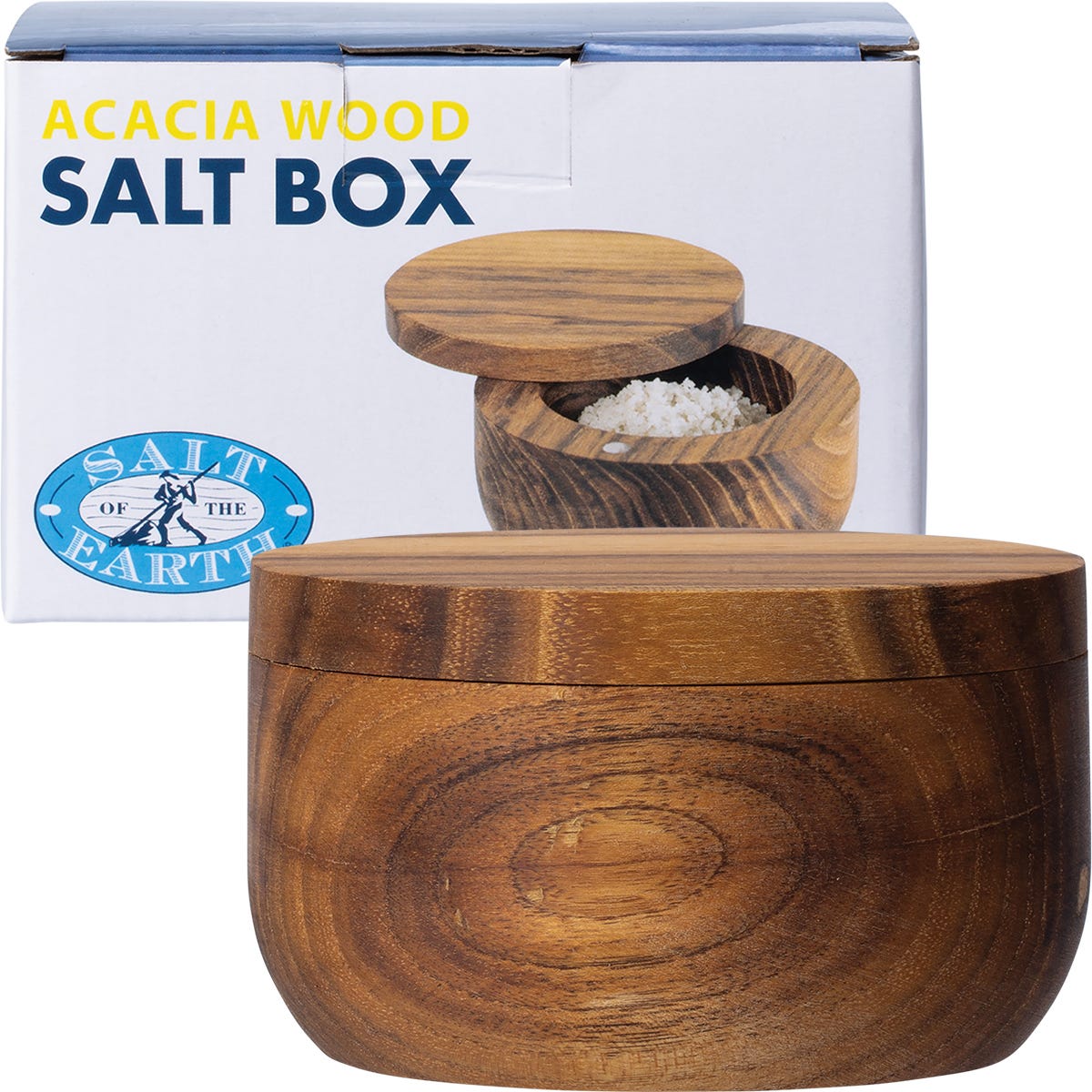 SALT OF THE EARTH- Acacia Wood Salt Box