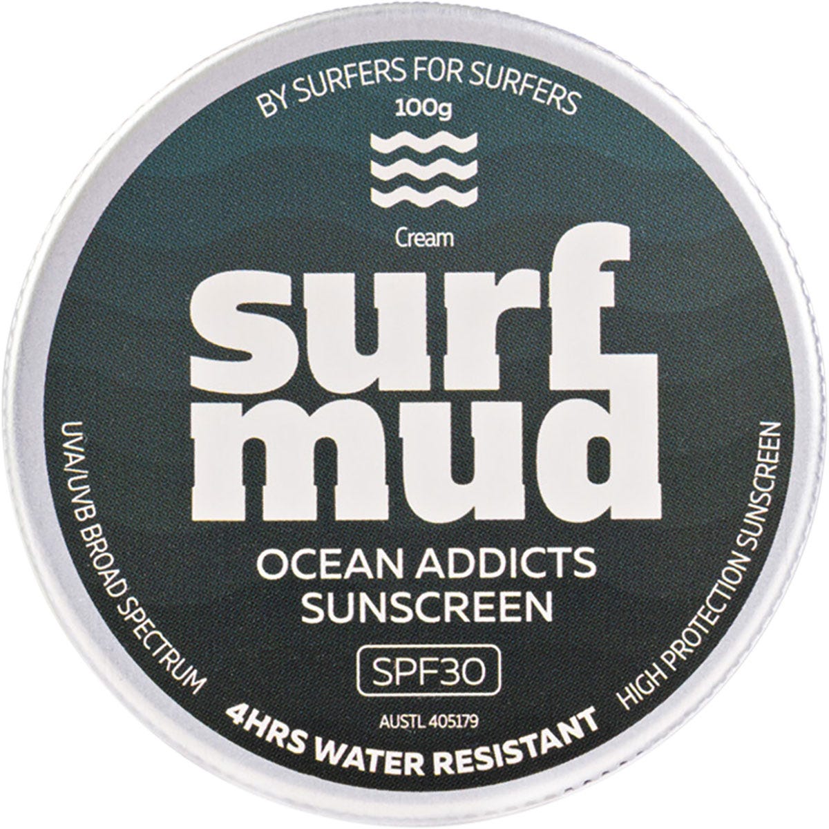 Surfmud- Ocean Addicts Sunscreen SPF 30 Tin-100g