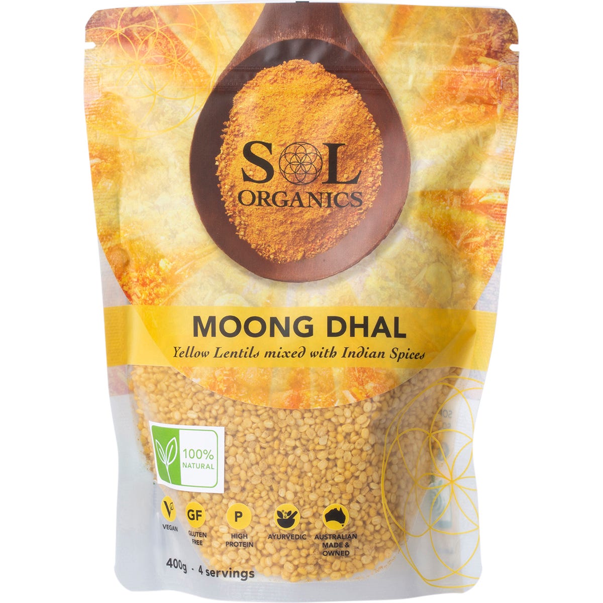 Sol Organics- Moong Dhal Yellow Lentil Dhal Mix-400g