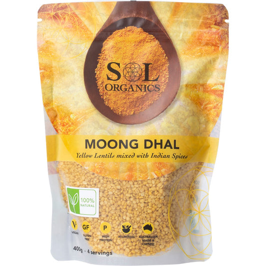 Sol Organics- Moong Dhal Yellow Lentil Dhal Mix-400g
