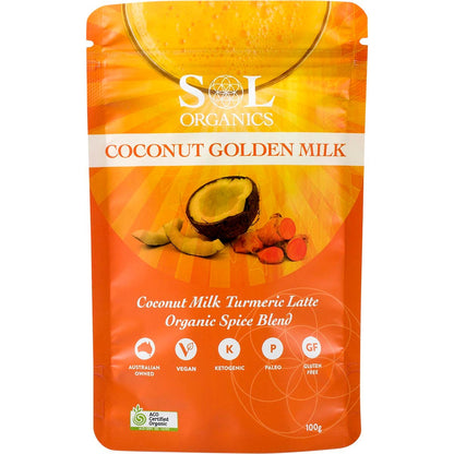 Sol Organics- Coconut Golden Milk Turmeric Blend-100g