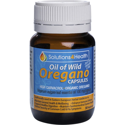 Solutions 4 Health- Oil of Wild Oregano VegeCaps-30 Caps