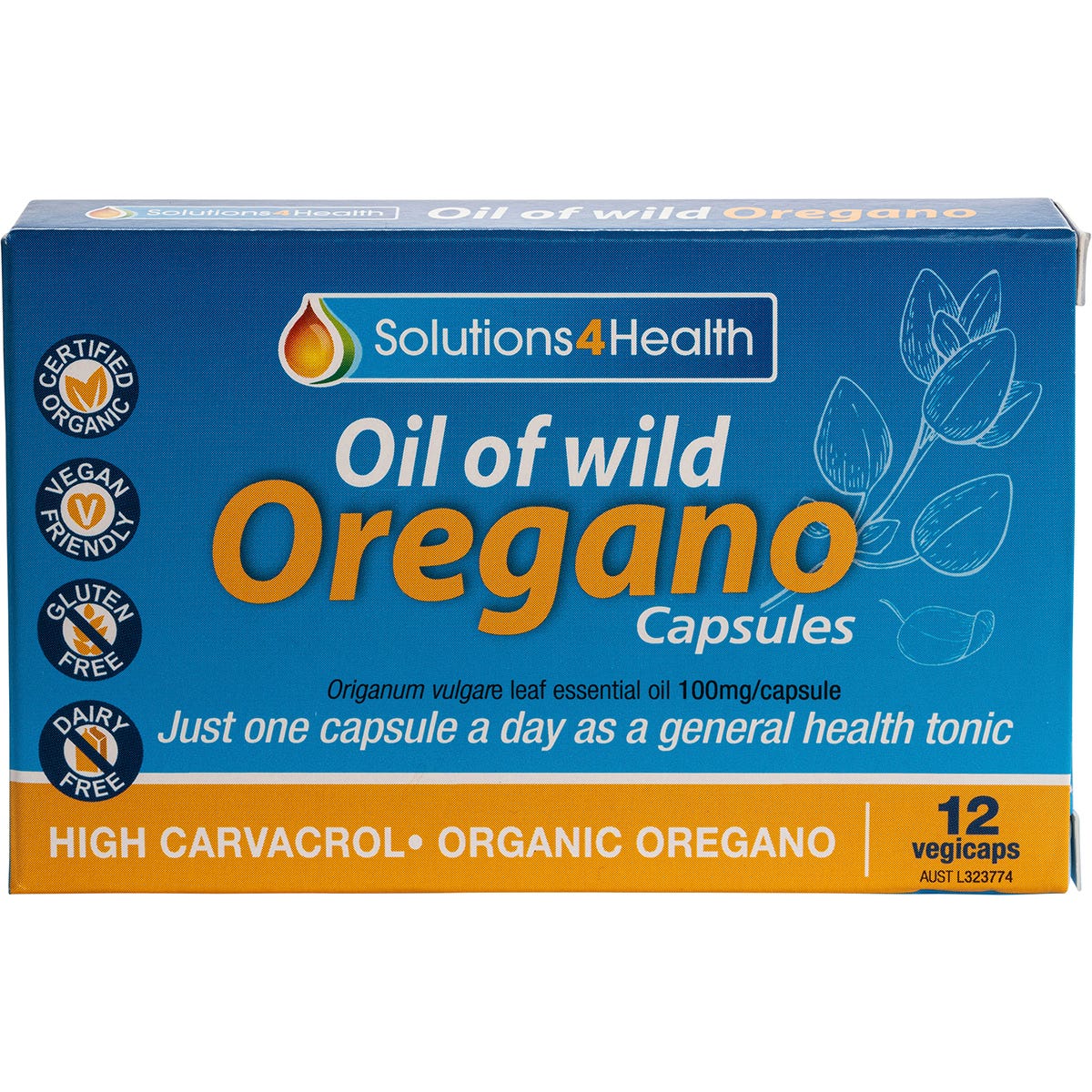Solutions 4 Health- Oil of Wild Oregano VegeCaps-120 Caps