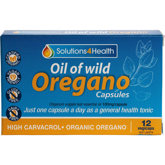 Solutions 4 Health- Oil of Wild Oregano VegeCaps-120 Caps