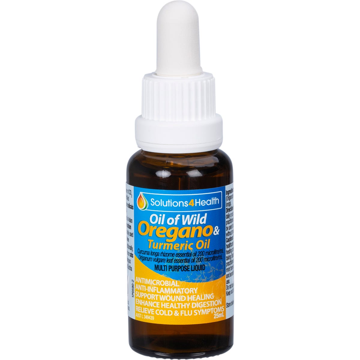 Solutions 4 Health- Oil of Wild Oregano with Turmeric Oil-25ml