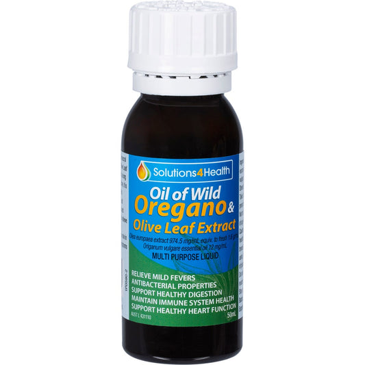 Solutions 4 Health- Fortified Defence Wild Oregano Olive Leaf & Peppermint-50ml