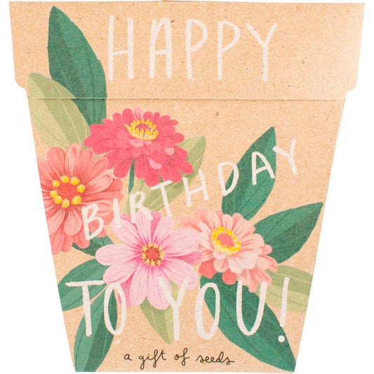 Sow 'n Sow- Gift of Seeds Happy Birthday Zinnia