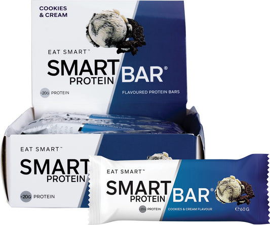 Smart Protein Bar- Cookies & Cream Flavour Protein Bar-12x60g