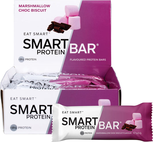 Smart Protein Bar- Marshmallow Choc Biscuit Flavour Protein Bar-12x60g