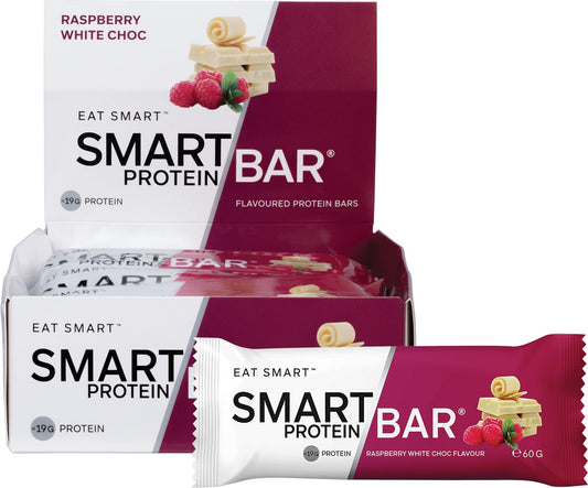 Smart Protein Bar- Raspberry White Chocolate Flavour Protein Bar-12x60g