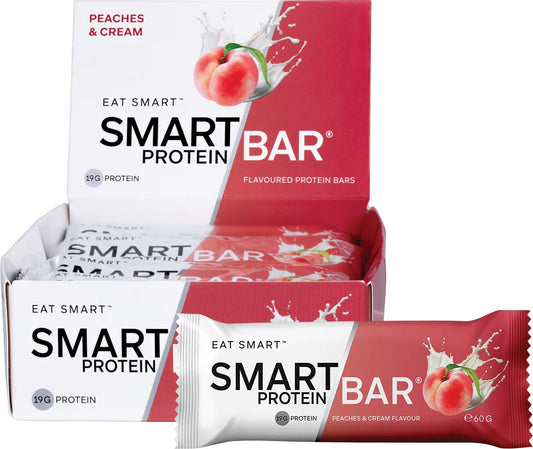 Smart Protein Bar- Peaches & Cream Flavour Protein Bar-12x60g