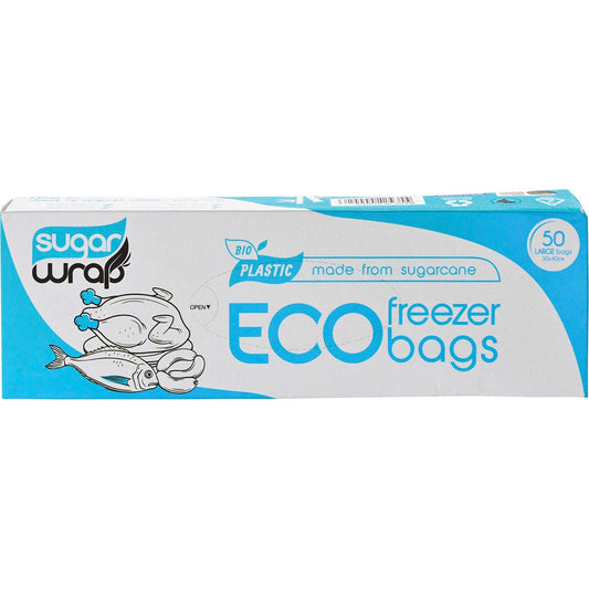 SugarWrap- Eco Freezer Bags Made from Sugarcane Large-50pk