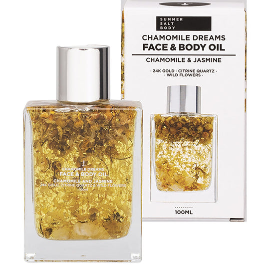 Summer Salt Body- Face & Body Oil 24K Gold Chamomile Citrine Quartz-100ml