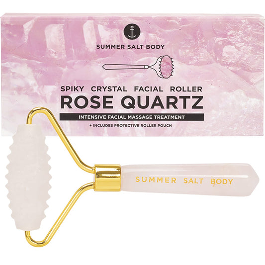 Summer Salt Body- Spiky Crystal Facial Roller Rose Quartz-