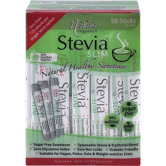 Nirvana Organics- Stevia & Erythritol Sweetener Stevia Slim Sticks-50x2g