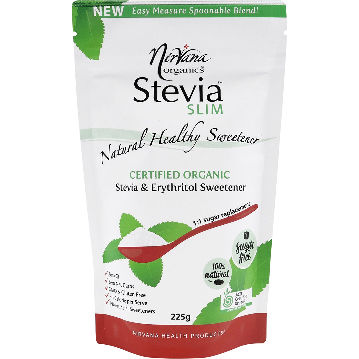 Nirvana Organics- Stevia & Erythritol Sweetener Stevia Slim Spoonable-225g