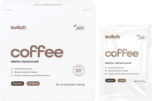 Switch Nutrition- Coffee Mental Focus Elixir Espresso Sweetened-25pk