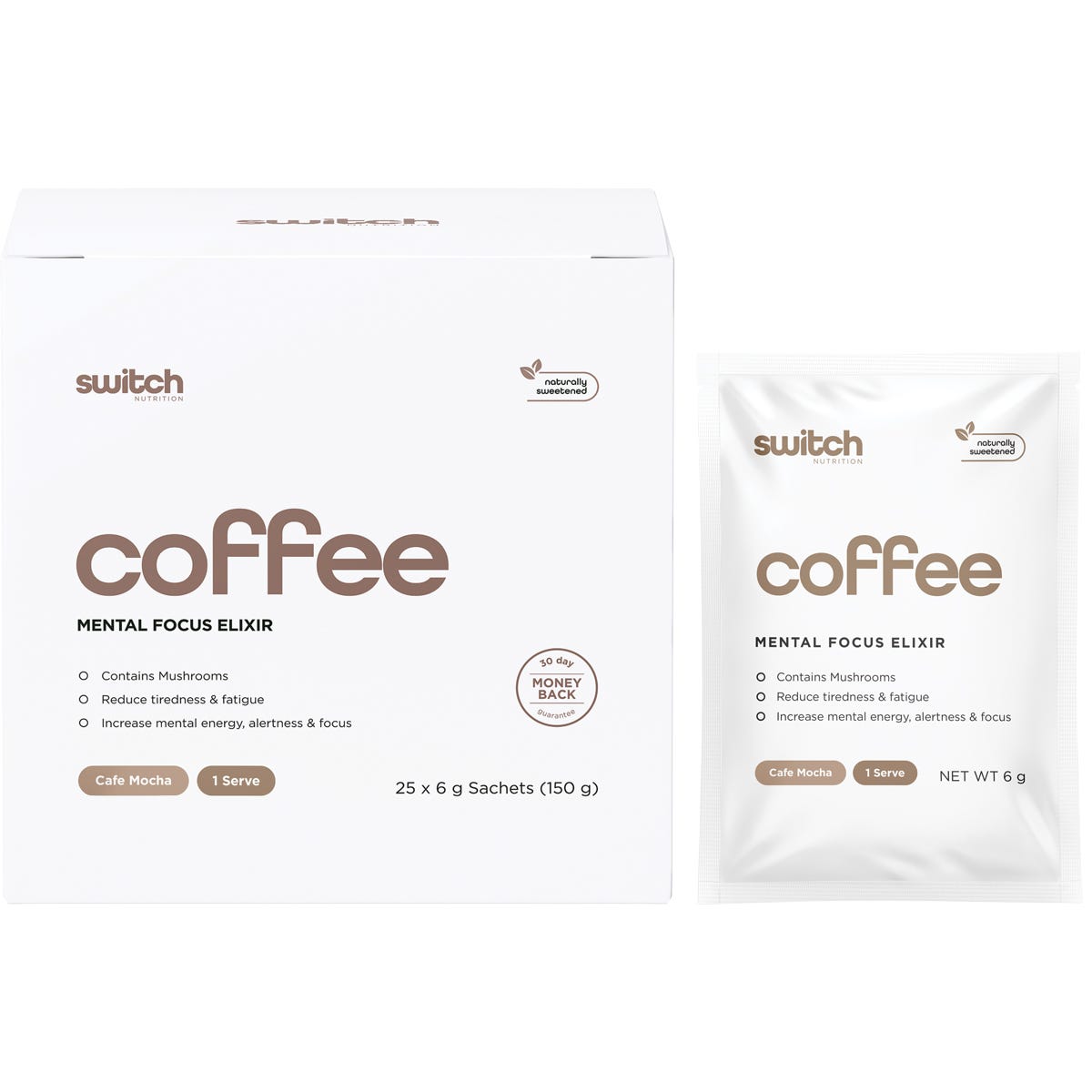 Switch Nutrition- Coffee Mental Focus Elixir Cafe Mocha-25pk