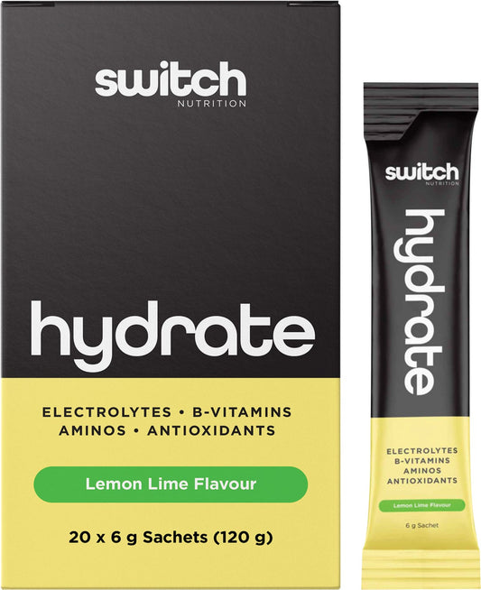 Switch Nutrition- Hydrate Electrolytes No Added Sugar Lemon Lime-20x6g