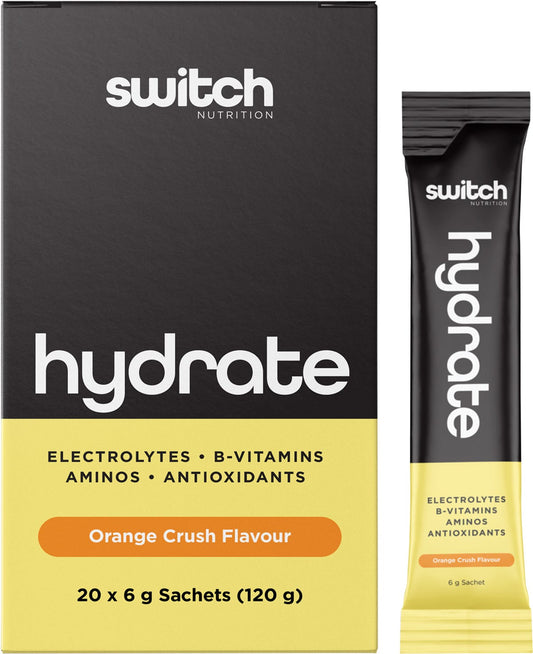 Switch Nutrition- Hydrate Electrolytes No Added Sugar Orange Crush-20x6g