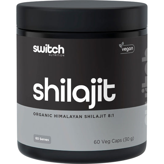 Switch Nutrition- Shilajit Organic Himalayan Shilajit 8:1-60 Caps