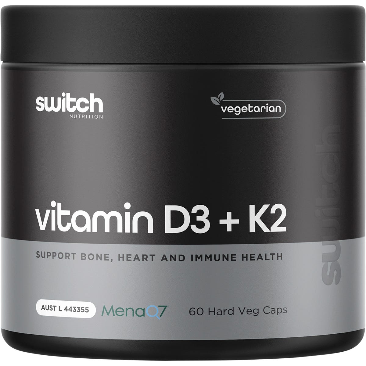 Switch Nutrition- Vitamin D3 + K2-60 Caps