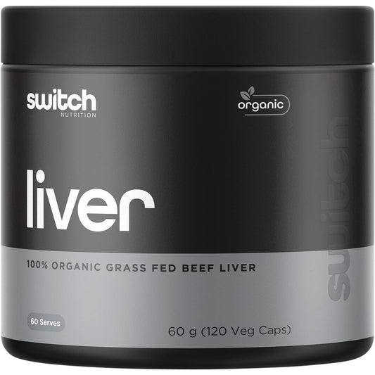 Switch Nutrition- Beef Liver 100% Organic Grass Fed-120 Caps