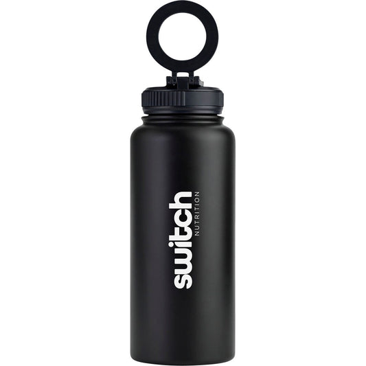 Switch Nutrition- Stainless Steel Water bottle with Phone Mount Black-1L