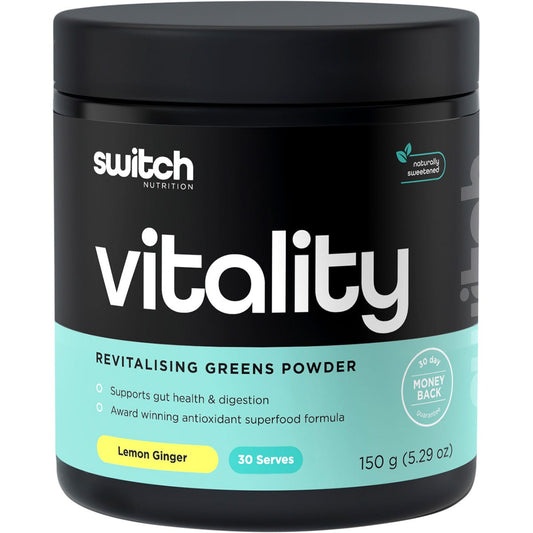 Switch Nutrition- Vitality Revitalising Greens Powder Lemon Ginger-150g