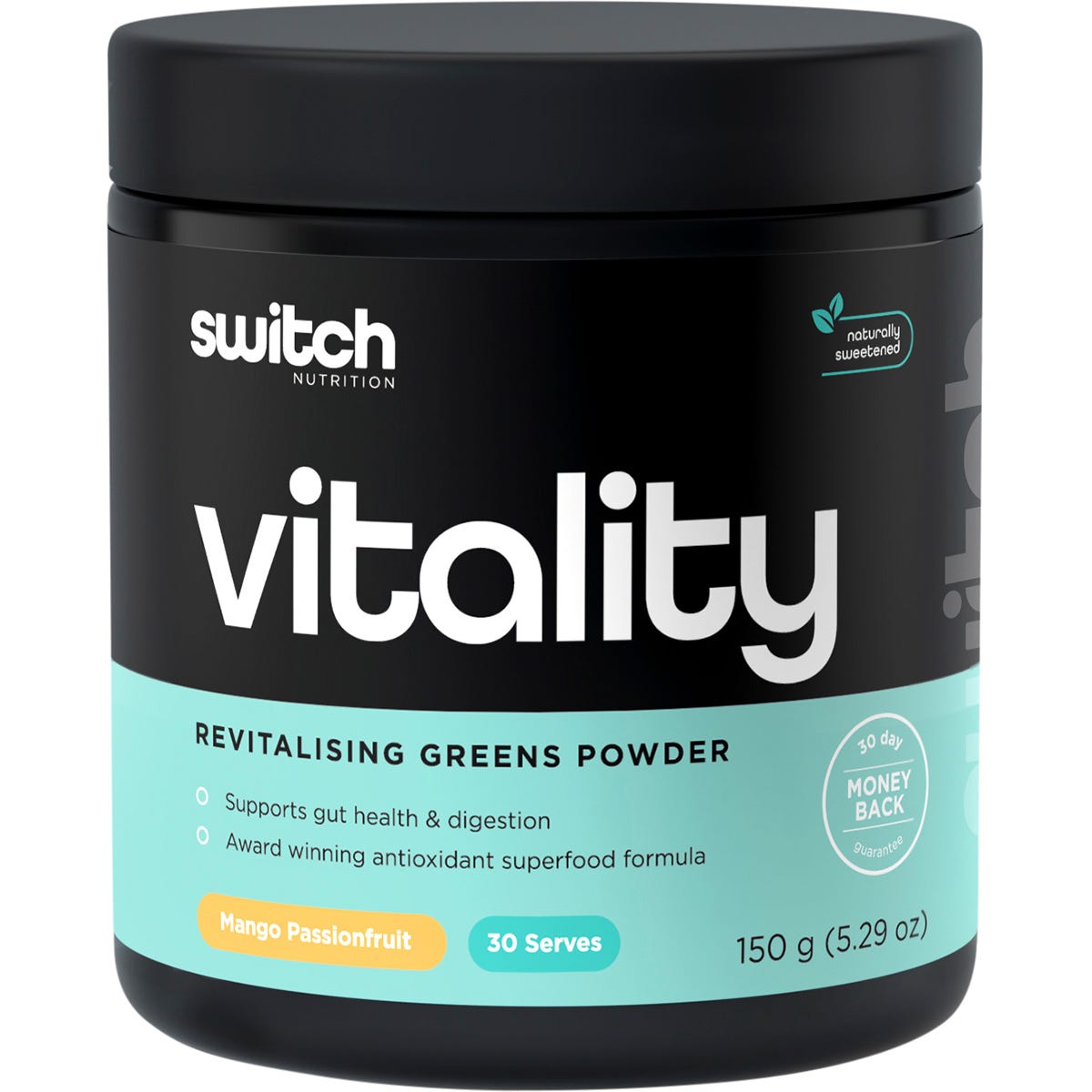 Switch Nutrition- Vitality Revitalising Greens Powder Mango Passionfruit-150g