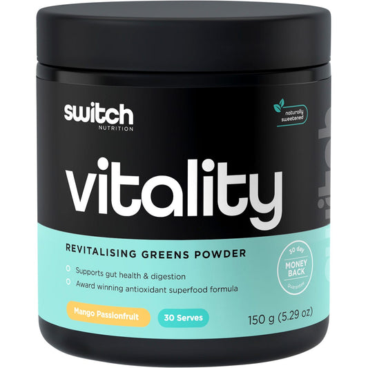 Switch Nutrition- Vitality Revitalising Greens Powder Mango Passionfruit-150g