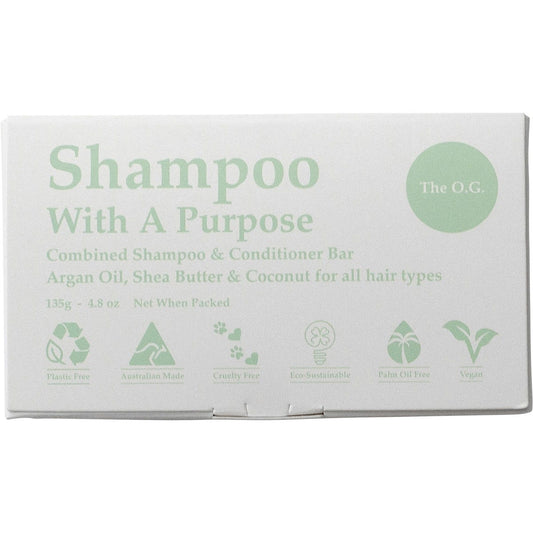 Shampoo With A Purpose- Shampoo & Conditioner Bar The O.G. for All Hair-135g
