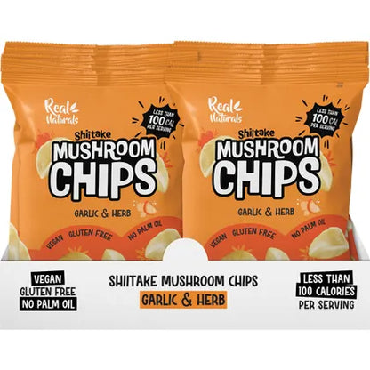 Real Naturals- Shiitake Mushroom Chips Garlic & Herb-12x32g