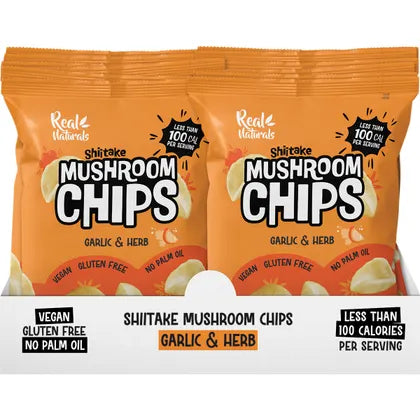 Real Naturals- Shiitake Mushroom Chips Garlic & Herb-12x32g